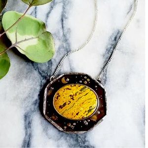 One-of-a-kind wearable art. Indonesian palm agate necklace